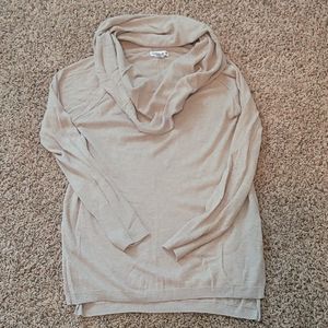 Cowl neck tan sweater size medium
